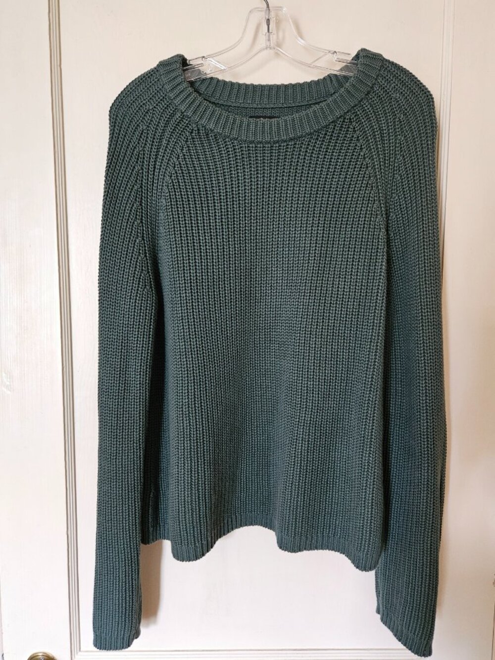 Quince Organic Cotton Green Fisherman Crew Knit Sweater Medium - Picture 2 of 4